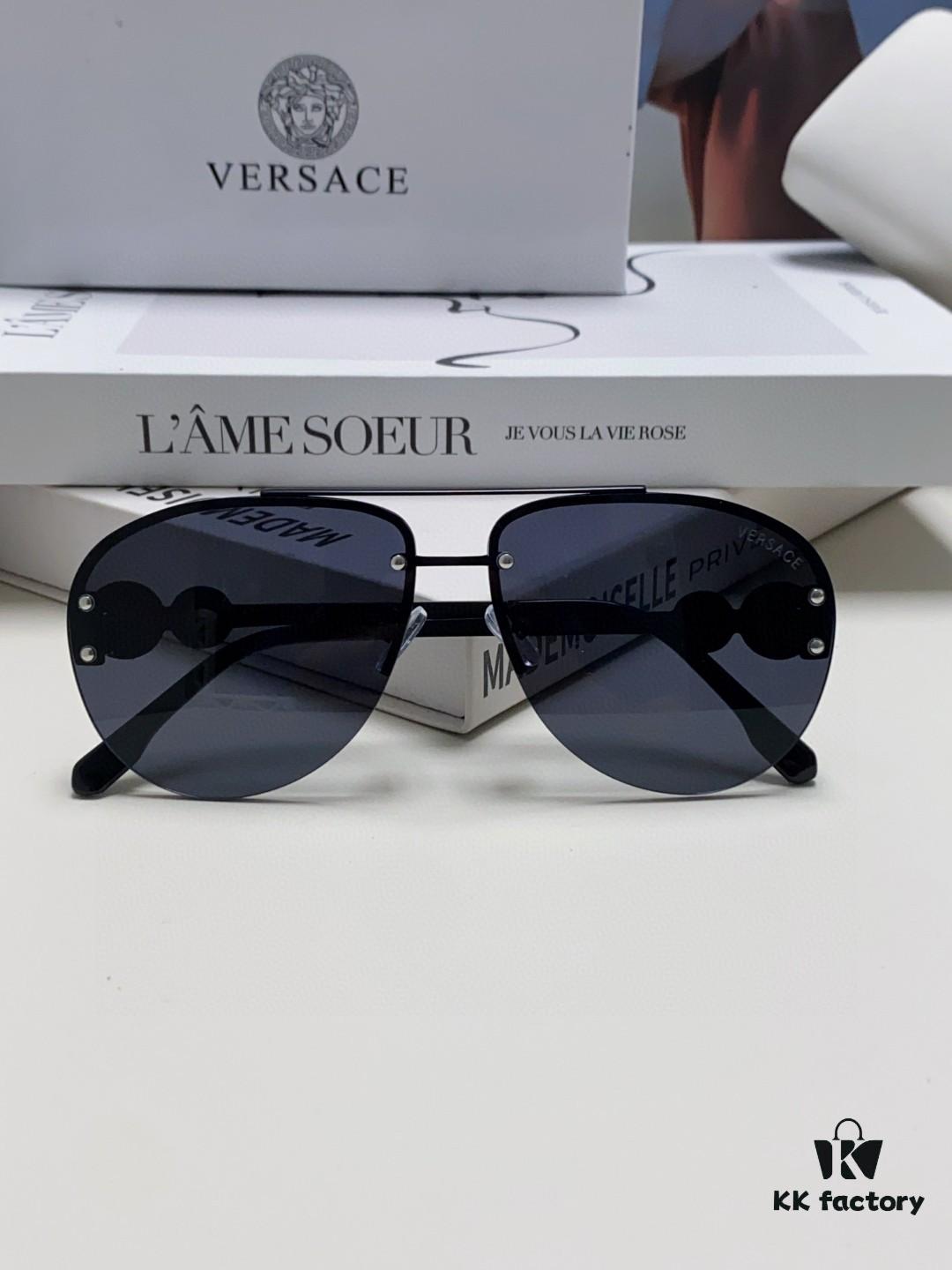 6931f8913a89a121ed549d36 Versace 2025 Luxury Women's Pilot Engraved Sunglasses European Style Celebrity-Inspired Travel Driving Aviator Shades VE2250