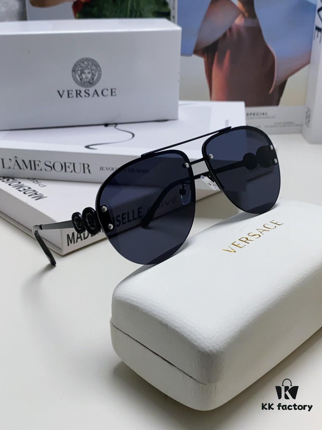 6931f8913a89a121ed549d37 Versace 2025 Luxury Women's Pilot Engraved Sunglasses European Style Celebrity-Inspired Travel Driving Aviator Shades VE2250