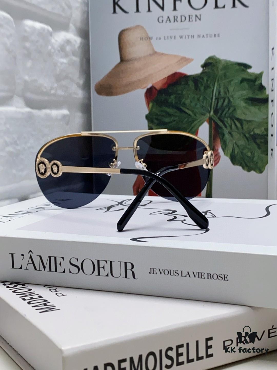 6931f8913a89a121ed549d3d Versace 2025 Luxury Women's Pilot Engraved Sunglasses, European Style Celebrity-Inspired Travel Driving Shades