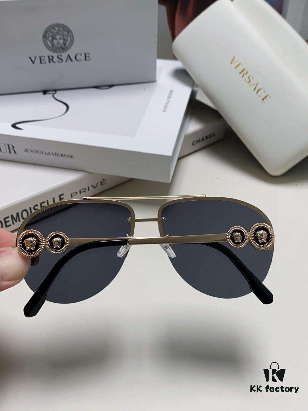 6931f8913a89a121ed549d3f Versace 2025 Luxury Women's Pilot Engraved Sunglasses, European Style Celebrity-Inspired Travel Driving Shades