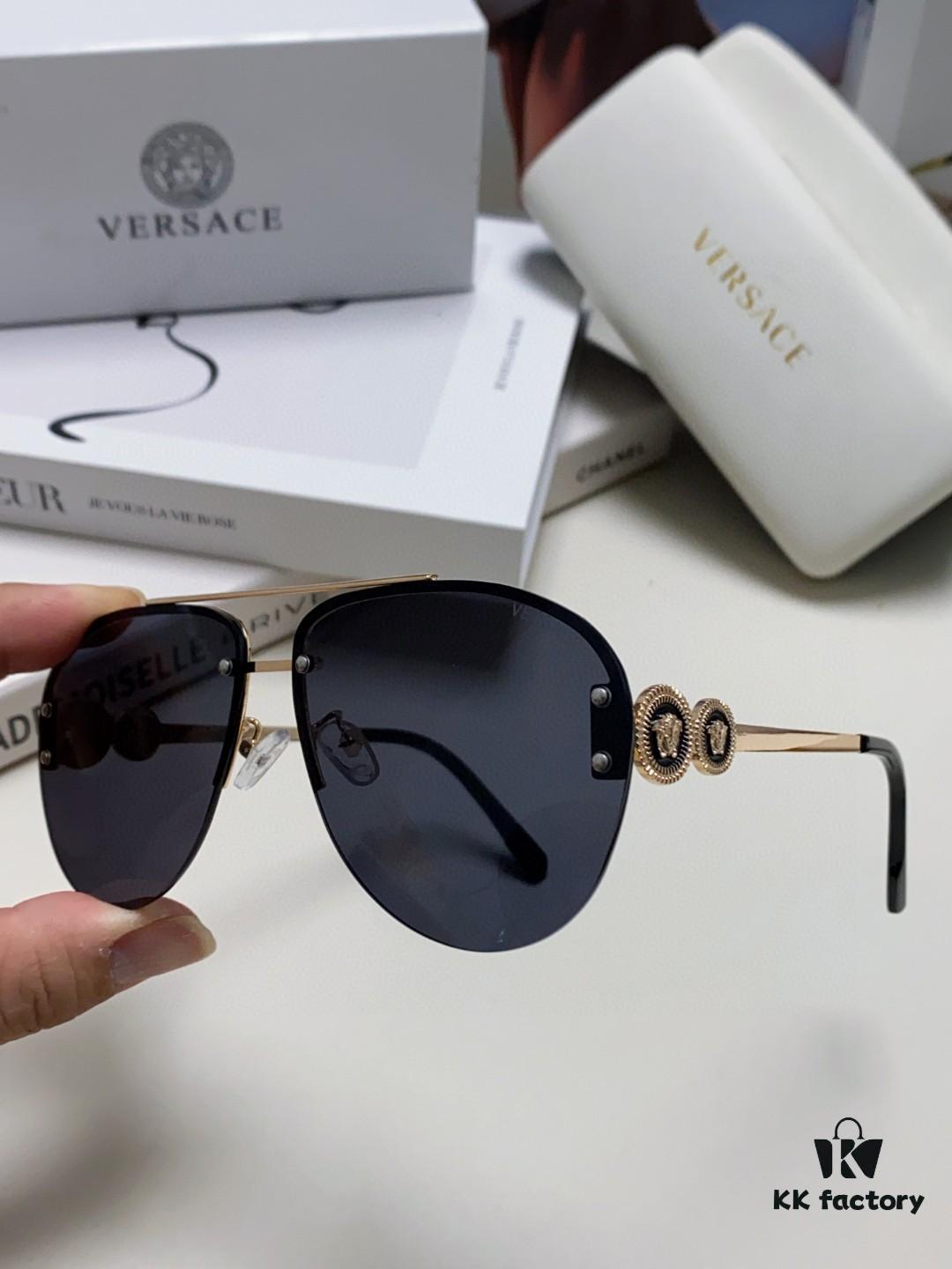 6931f8913a89a121ed549d40 Versace 2025 Luxury Women's Pilot Engraved Sunglasses, European Style Celebrity-Inspired Travel Driving Shades