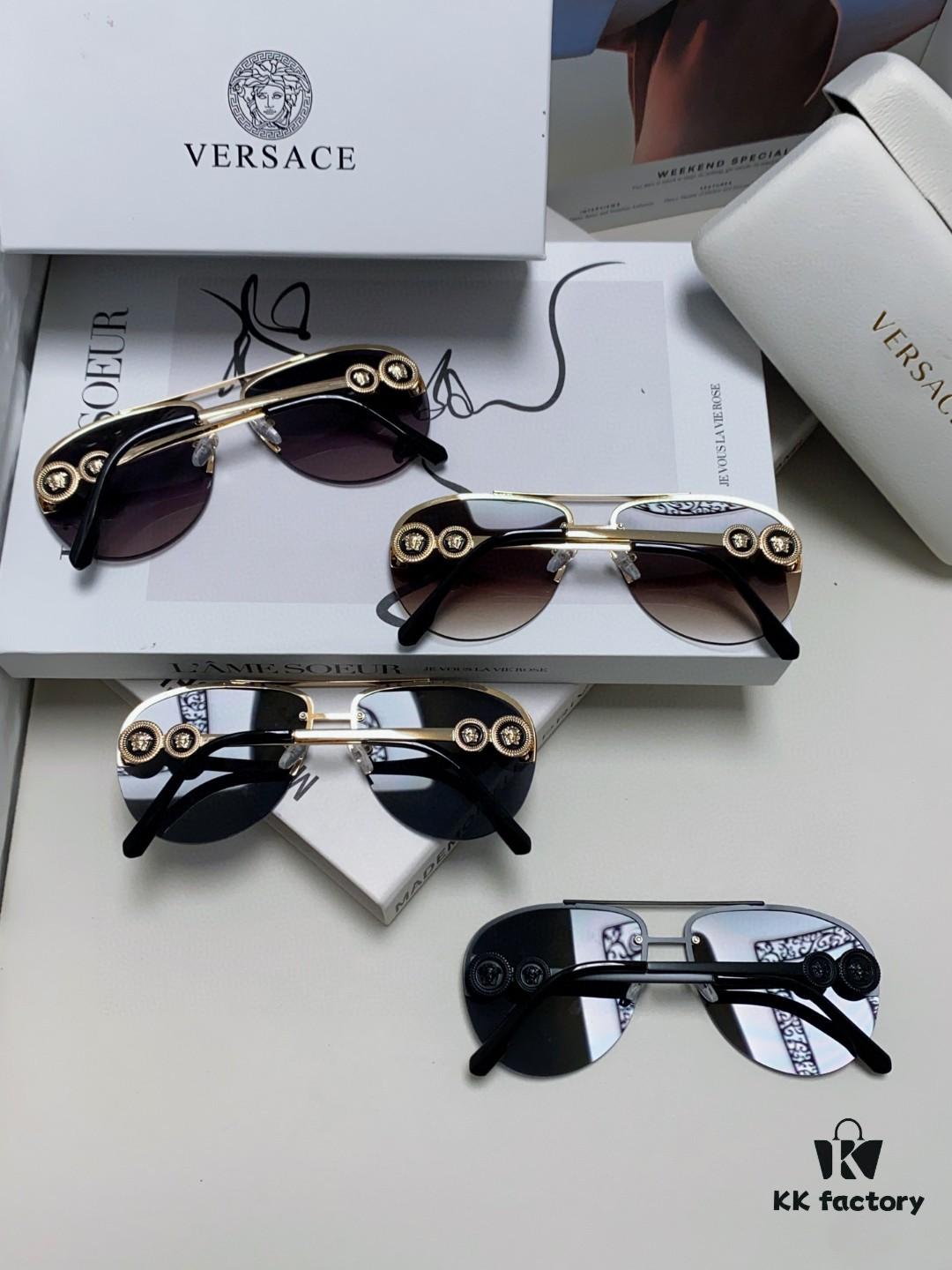 6931f8923a89a121ed549d43 Versace 2025 Luxury Women's Pilot Engraved Sunglasses, European Style Celebrity-Inspired Travel Driving Shades