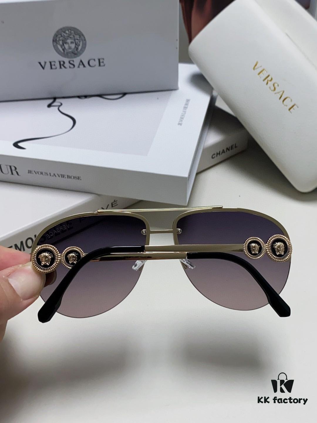 6931f8933a89a121ed549d54 Versace 2025 Luxury Women's Pilot Engraved Sunglasses European Style Celebrity-Inspired Travel Driving Aviator Shades VE2250