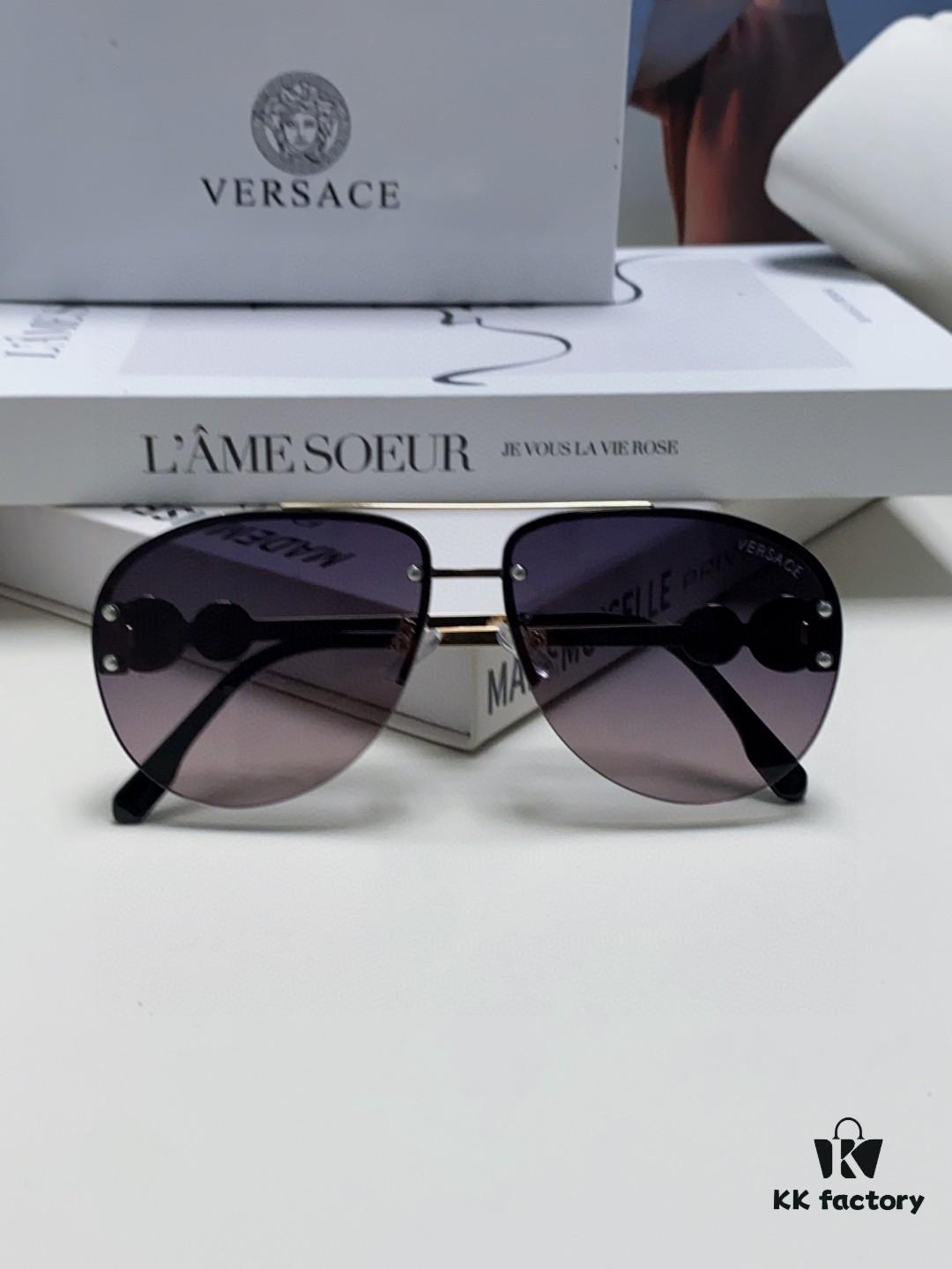 6931f8933a89a121ed549d56 Versace 2025 Luxury Women's Pilot Engraved Sunglasses European Style Celebrity-Inspired Travel Driving Aviator Shades VE2250