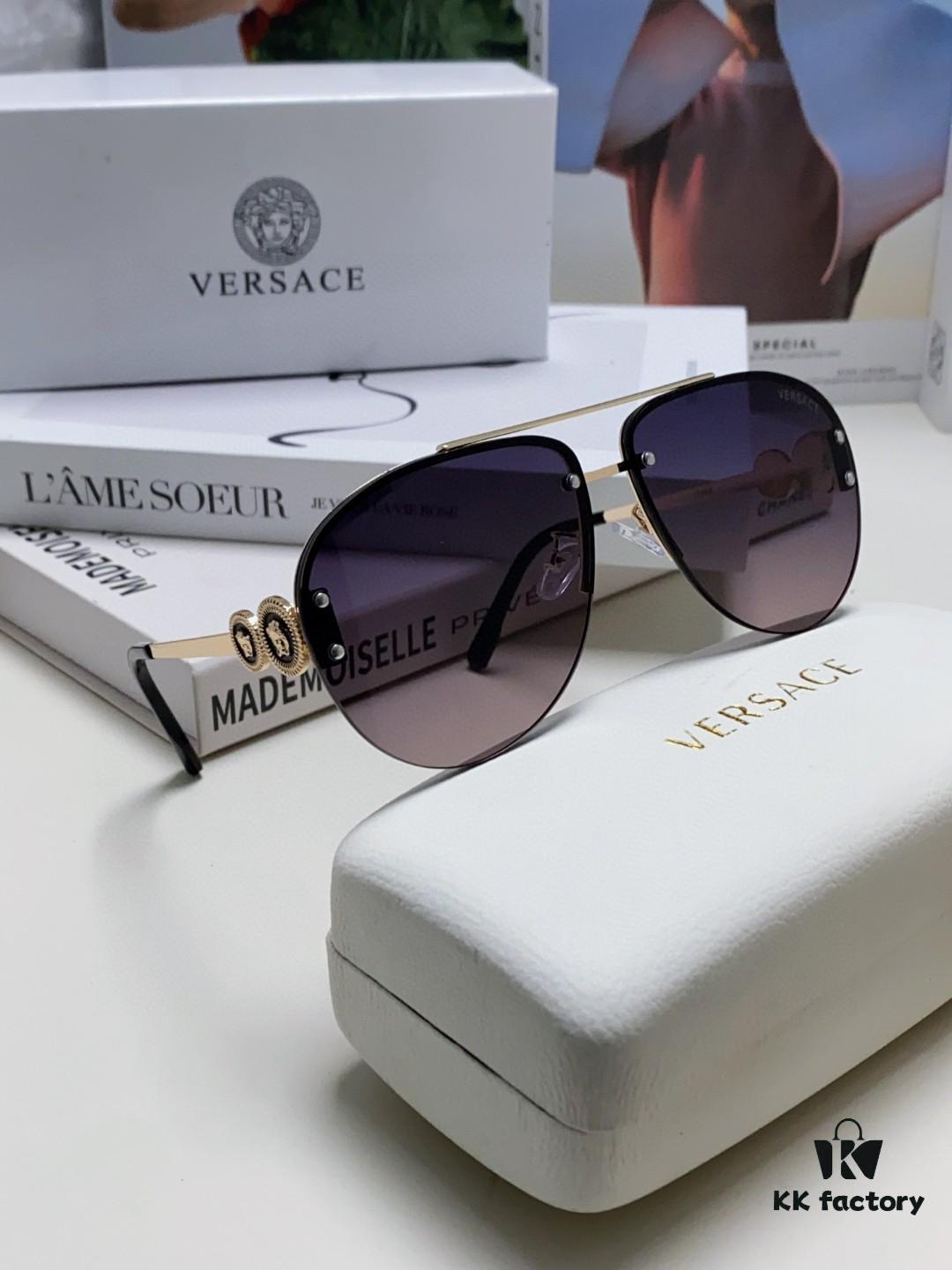 6931f8933a89a121ed549d57 Versace 2025 Luxury Women's Pilot Engraved Sunglasses European Style Celebrity-Inspired Travel Driving Aviator Shades VE2250