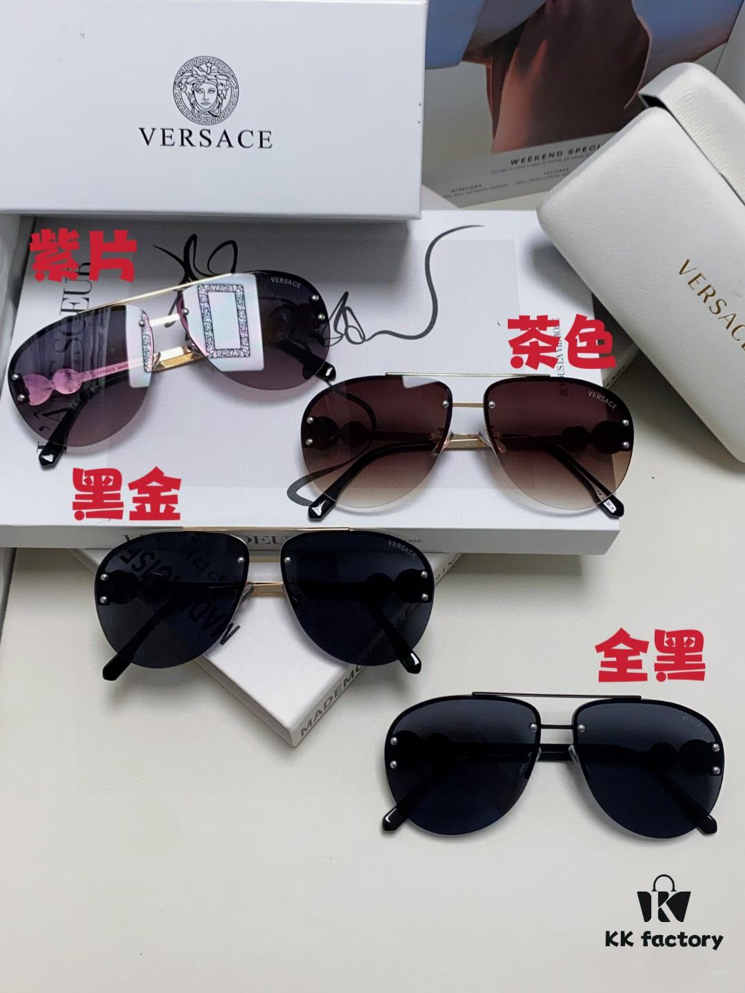 6931f8933a89a121ed549d59 Versace 2025 Luxury Women's Pilot Engraved Sunglasses European Style Celebrity-Inspired Travel Driving Aviator Shades VE2250