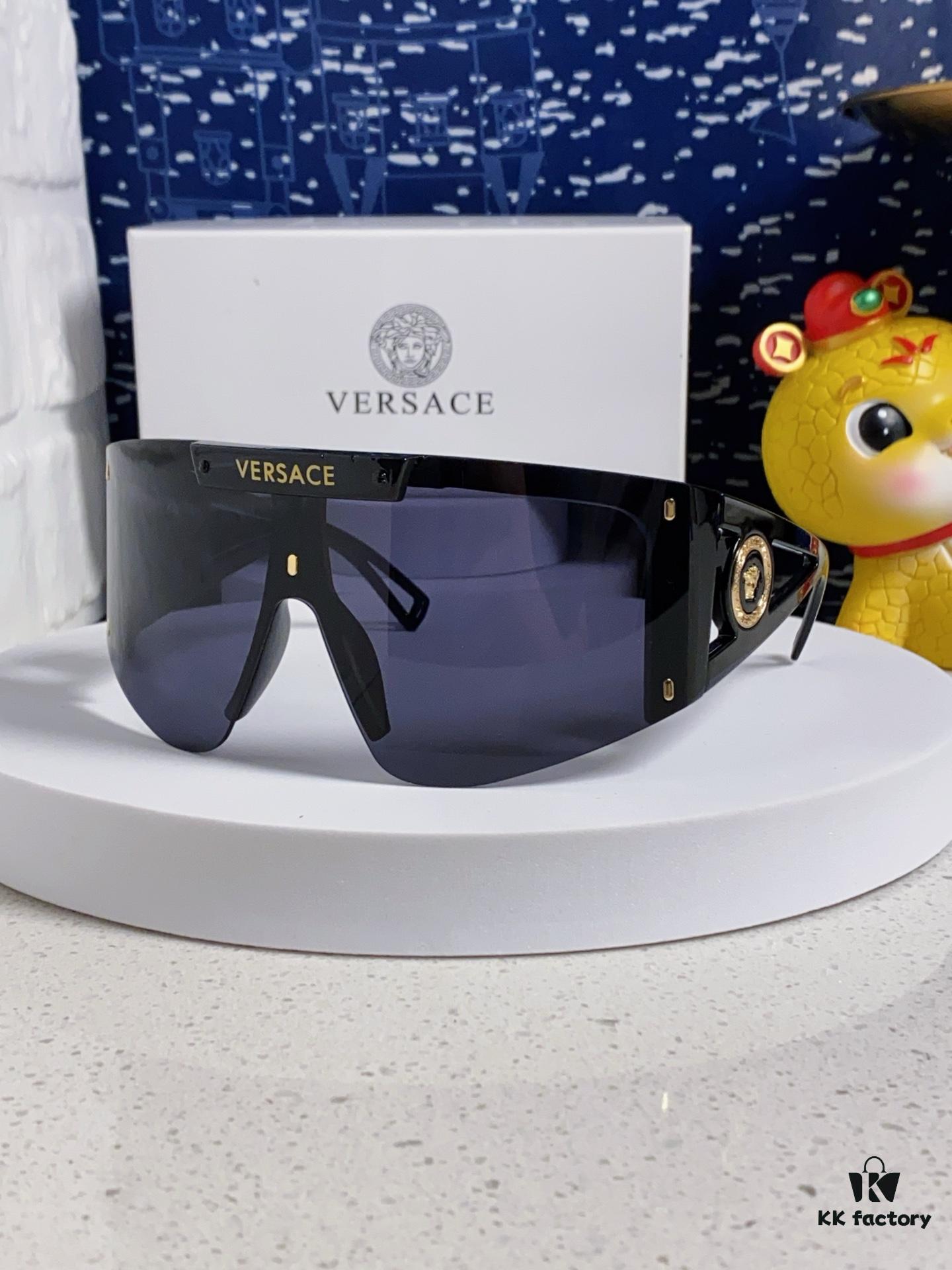 6931f8a03a89a121ed549dfa Versace 2025 New Arrival European and American Style One-Piece Sunglasses, Fashionable Oversized Hollow-Out Sunglasses for Men and Women