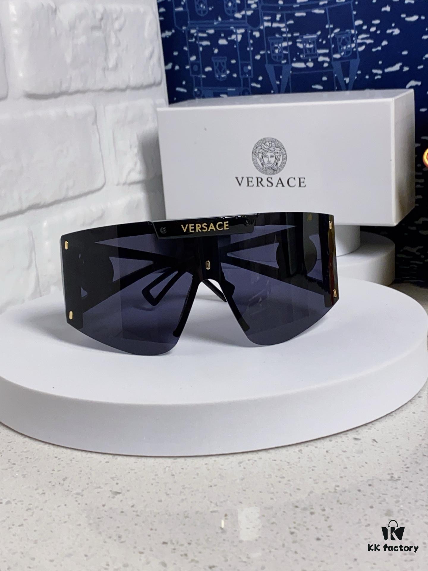 6931f8a03a89a121ed549dfb Versace 2025 New Arrival European and American Style One-Piece Sunglasses, Fashionable Oversized Hollow-Out Sunglasses for Men and Women