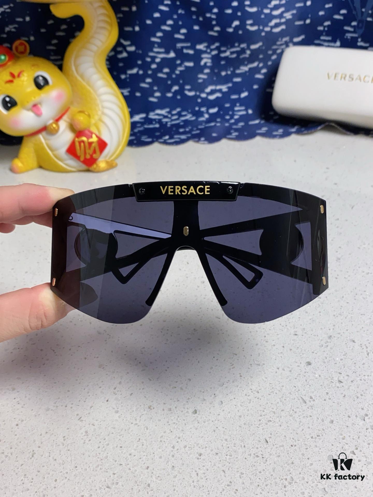 6931f8a03a89a121ed549dfd Versace 2025 New Arrival European and American Style One-Piece Sunglasses, Fashionable Oversized Hollow-Out Sunglasses for Men and Women