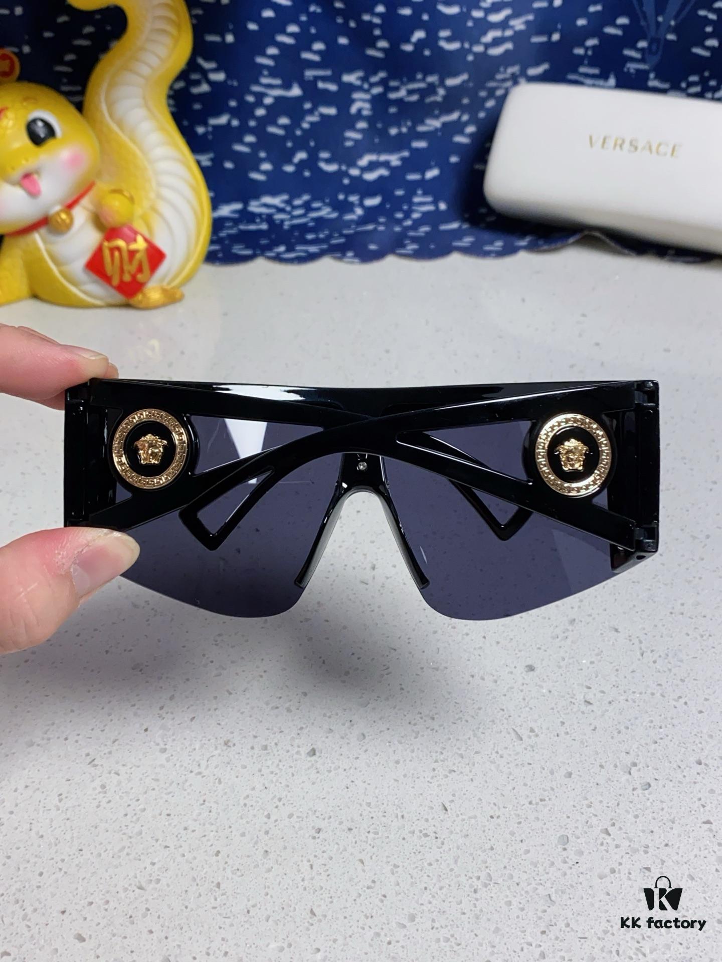 6931f8a13a89a121ed549dfe Versace 2025 New Arrival European and American Style One-Piece Sunglasses, Fashionable Oversized Hollow-Out Sunglasses for Men and Women