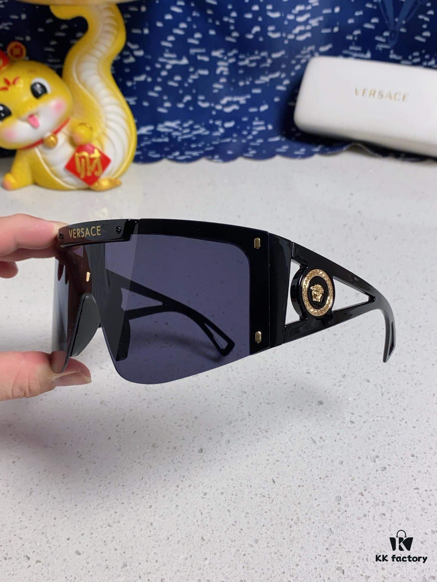 6931f8a13a89a121ed549dff Versace 2025 New Arrival European and American Style One-Piece Sunglasses, Fashionable Oversized Hollow-Out Sunglasses for Men and Women