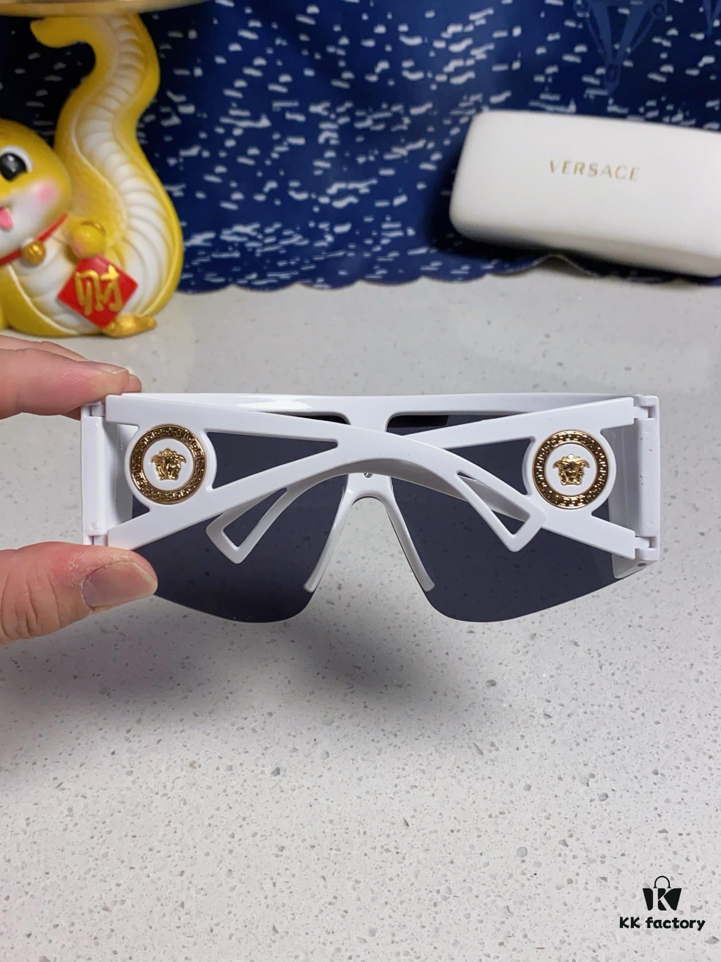 6931f8a13a89a121ed549e0a Versace 2025 New Arrival European and American Style One-Piece Sunglasses, Fashionable Oversized Hollow-Out Sunglasses for Men and Women