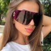 6931f8a43a89a121ed549e2b Versace 2025 New Arrival European and American Style One-Piece Oversized Sunglasses, Fashionable Trendy Hollow-Out Sun Glasses for Men and Women