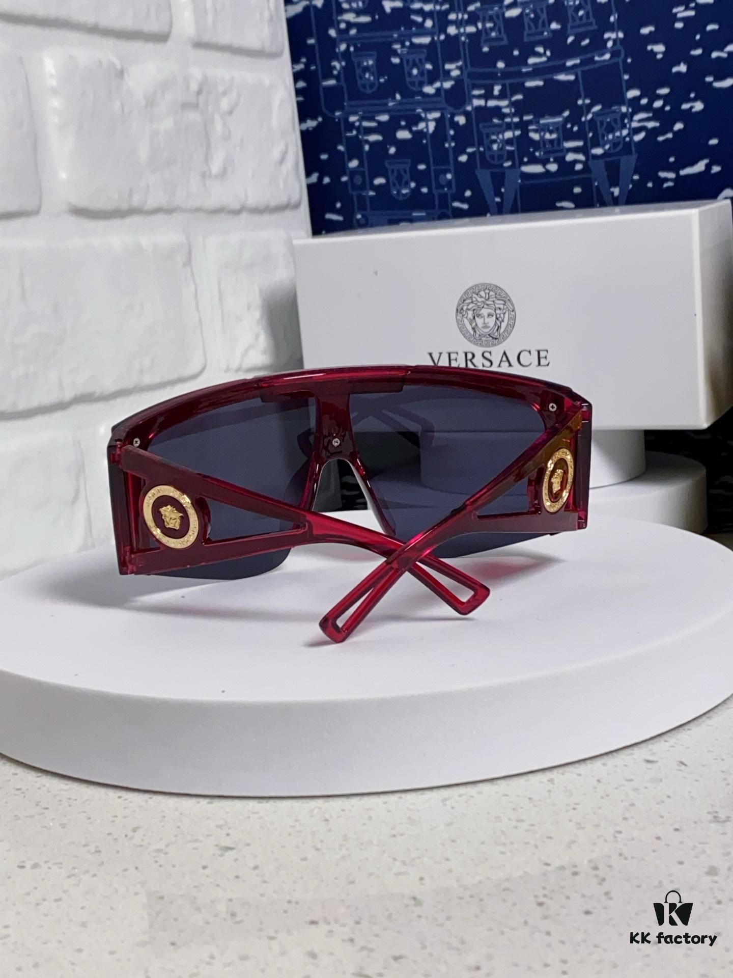 6931f8a53a89a121ed549e2e Versace 2025 New Arrival European and American Style One-Piece Oversized Sunglasses, Fashionable Trendy Hollow-Out Sun Glasses for Men and Women