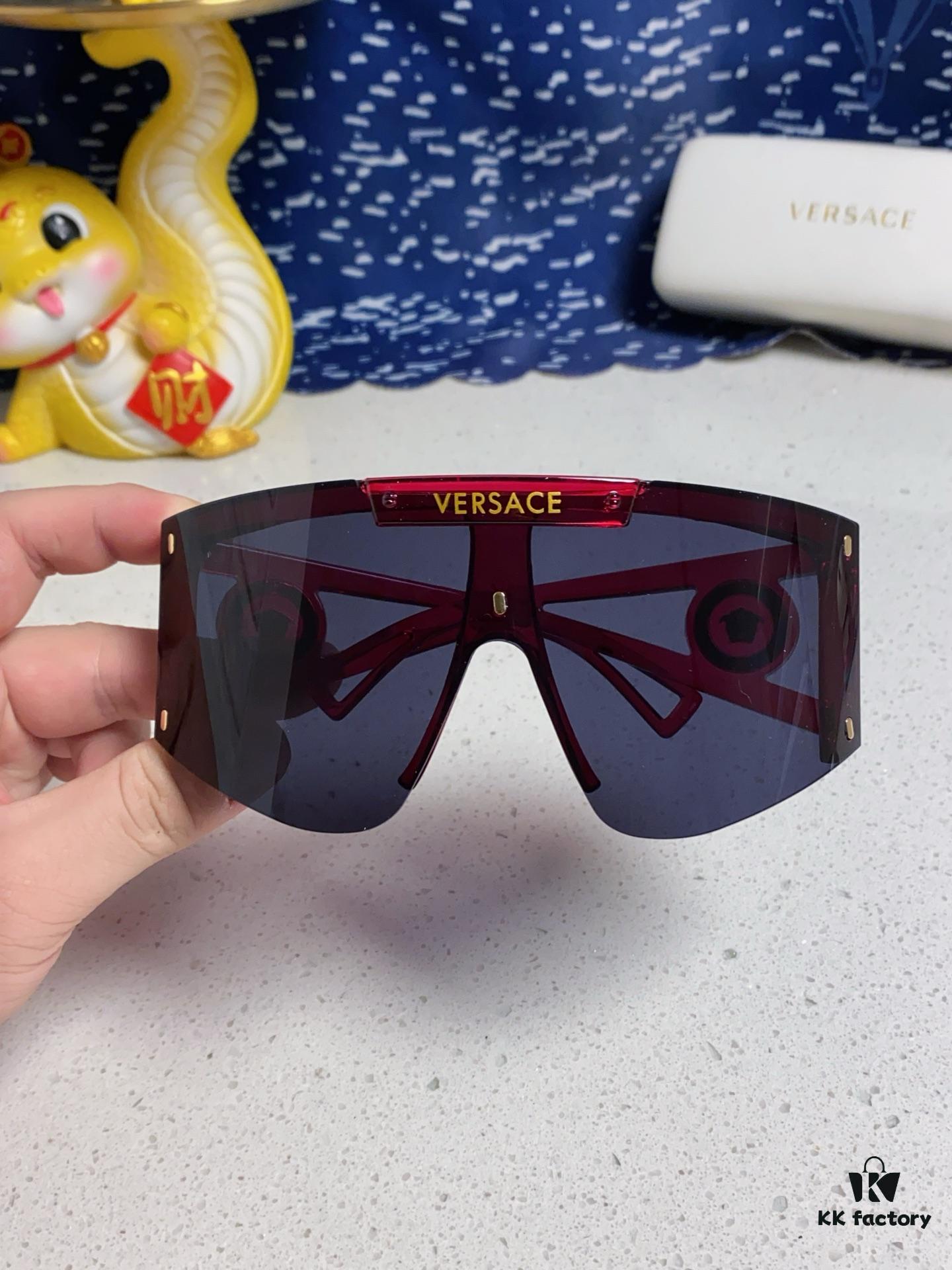 6931f8a53a89a121ed549e2f Versace 2025 New Arrival European and American Style One-Piece Oversized Sunglasses, Fashionable Trendy Hollow-Out Sun Glasses for Men and Women