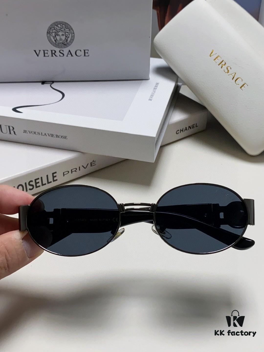 6931f8bd3a89a121ed549f80 Versace New Retro Oval Sunglasses, Fashionable Unisex Sun Glasses, European and American Celebrity Style