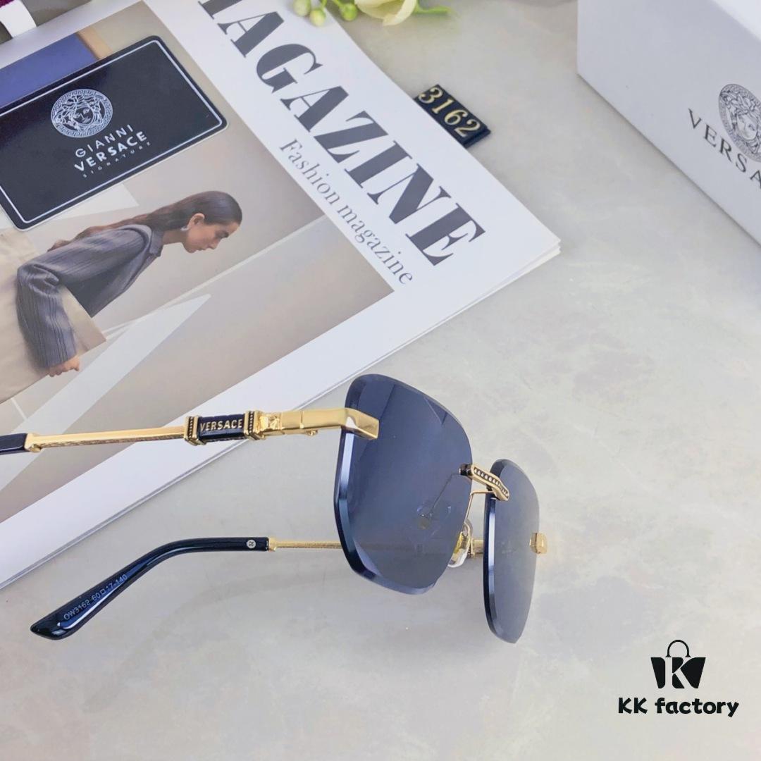 6931f8cc3a89a121ed54a04c Versac* European and American Style Square Avant-garde Individualistic Small Frame Sunglasses Instagram Unframed Super Cool Influencer Sunglasses UV Protection Sunglasses Sun Glasses