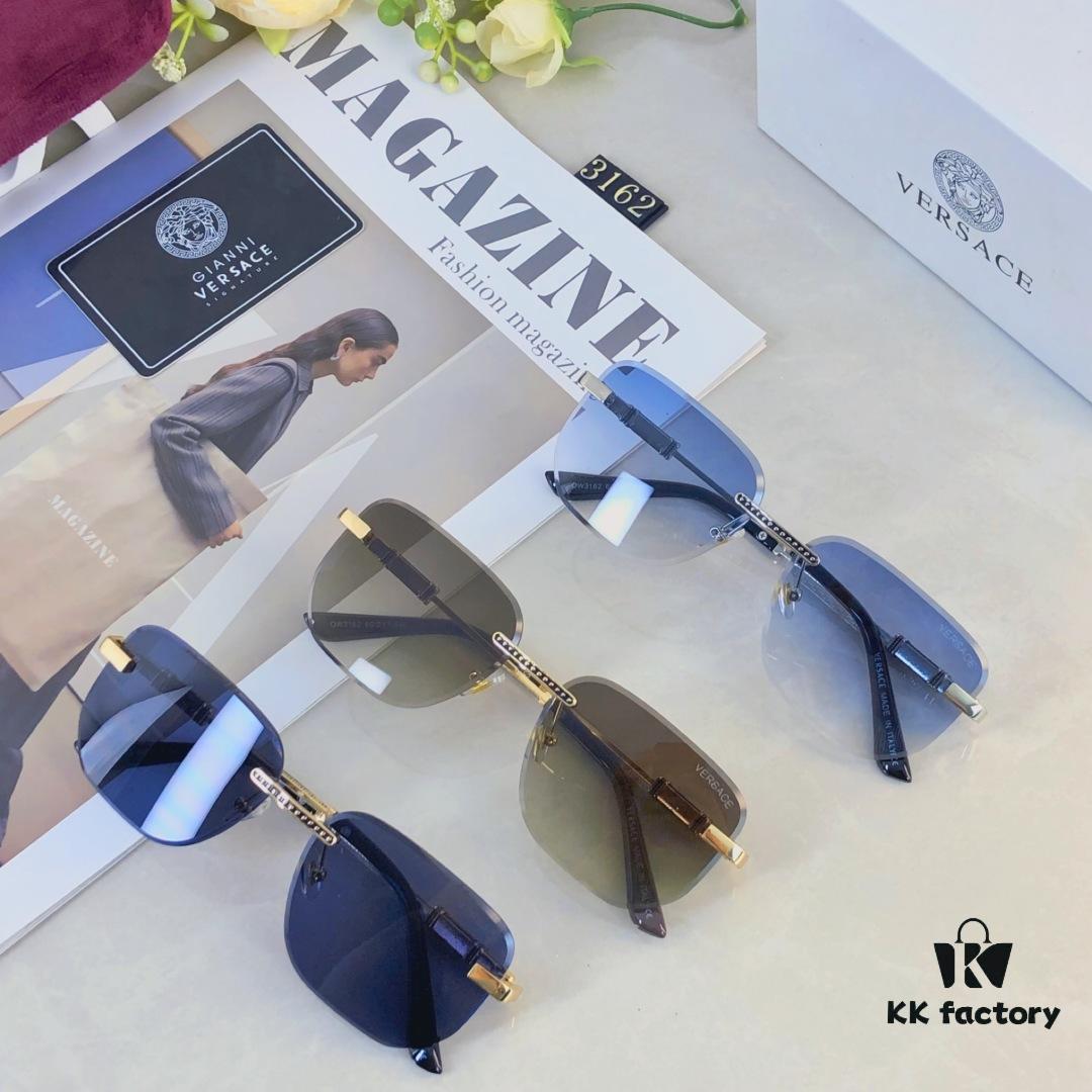 6931f8cd3a89a121ed54a04d Versac* European and American Style Square Avant-garde Individualistic Small Frame Sunglasses Instagram Unframed Super Cool Influencer Sunglasses UV Protection Sunglasses Sun Glasses