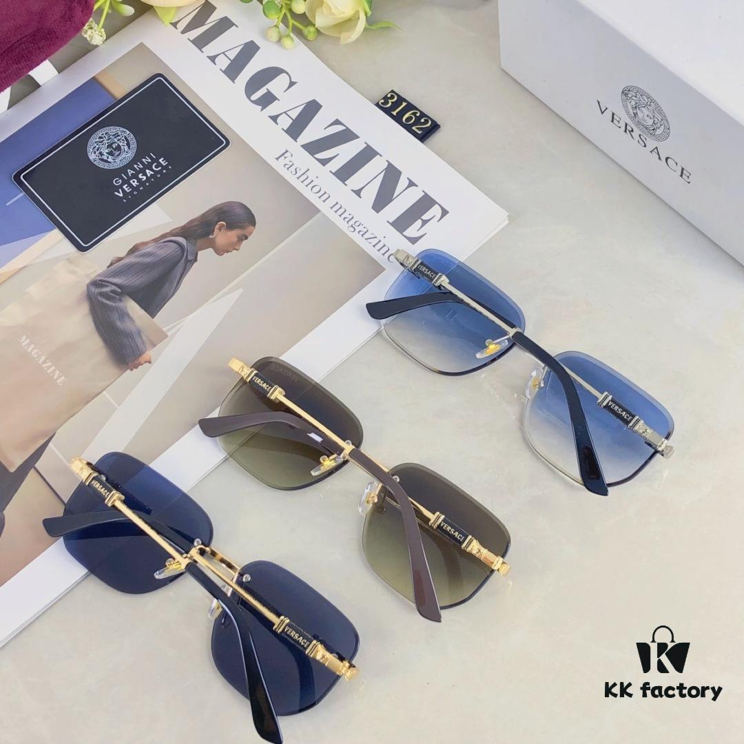 6931f8cd3a89a121ed54a04e Versac* European and American Style Square Avant-garde Individualistic Small Frame Sunglasses Instagram Unframed Super Cool Influencer Sunglasses UV Protection Sunglasses Sun Glasses
