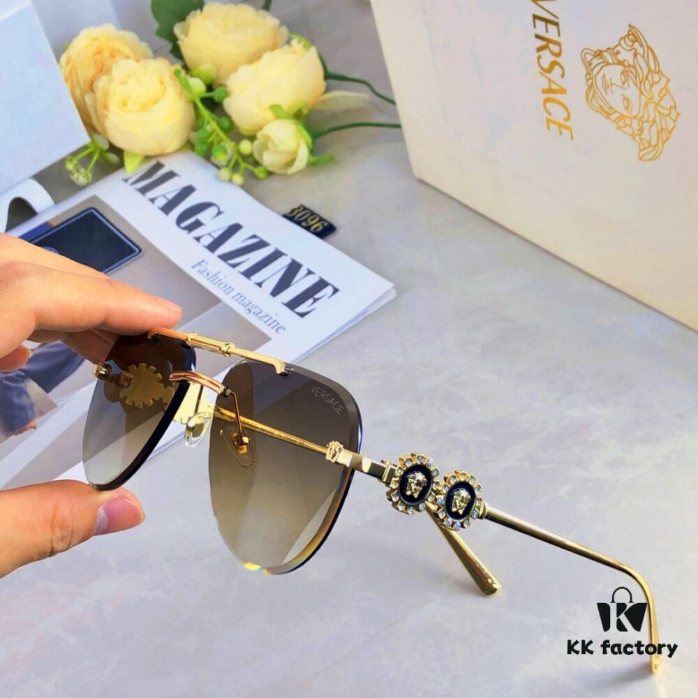 6931f8cd3a89a121ed54a04f Versac* New Arrival Metal Sunglasses Fashion Trend Unisex Aviator Shades European and American Business Retro Sun Glasses
