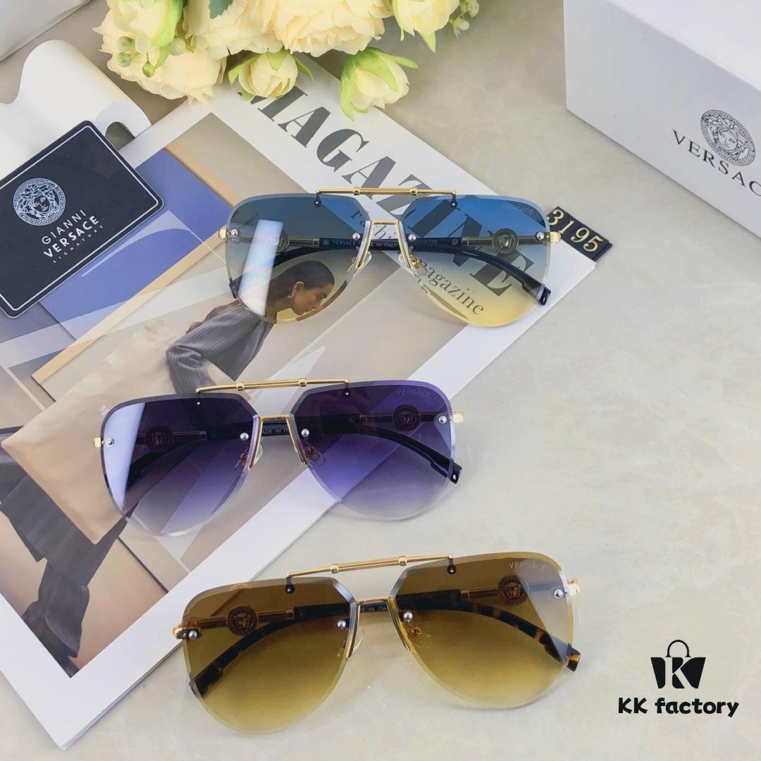 6931f8f13a89a121ed54a22b Versace 2025 New Arrival Classic Metal Frameless Men's Sunglasses, Fashionable UV-Protective Driving Shades