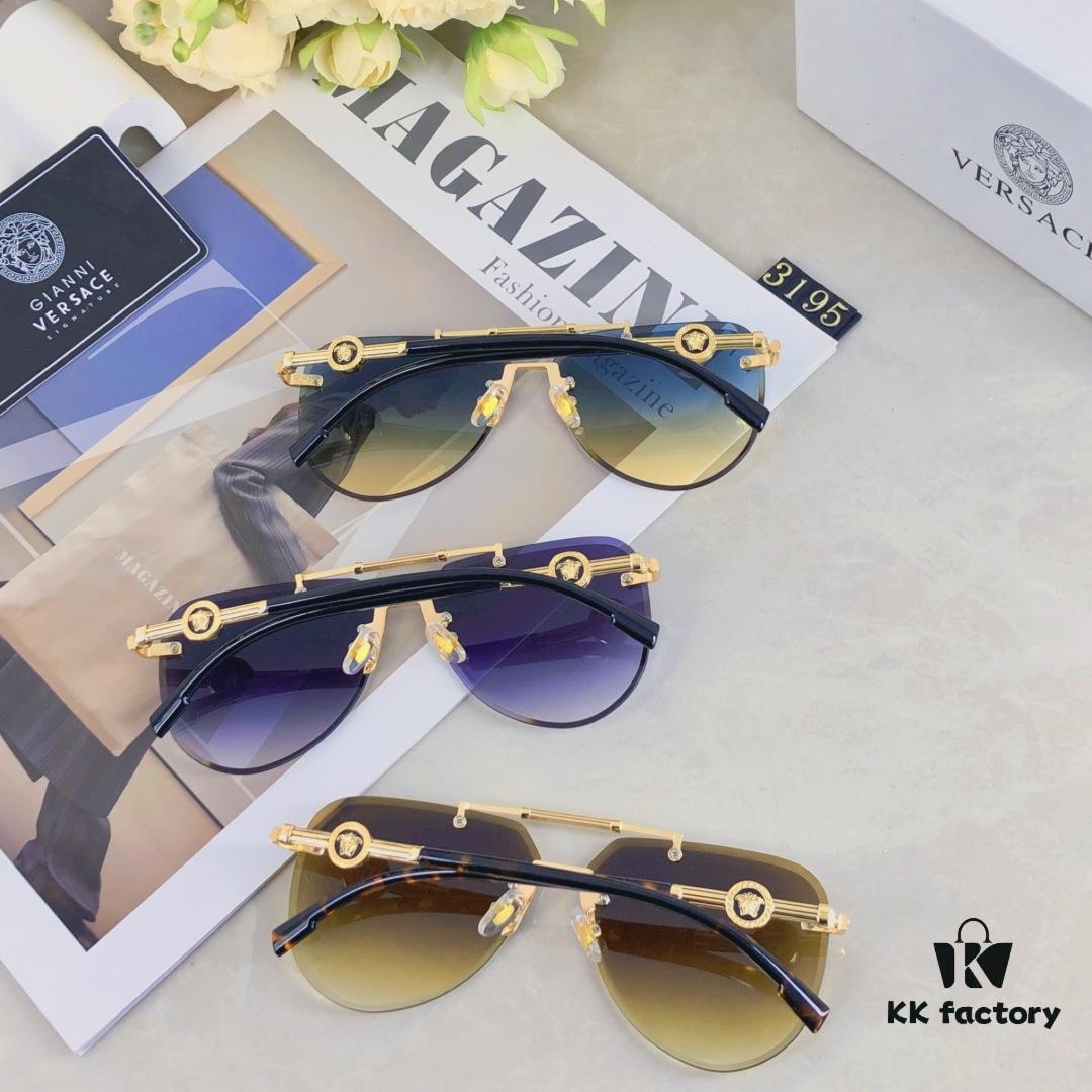 6931f8f13a89a121ed54a22c Versace 2025 New Arrival Classic Metal Frameless Men's Sunglasses, Fashionable UV-Protective Driving Shades