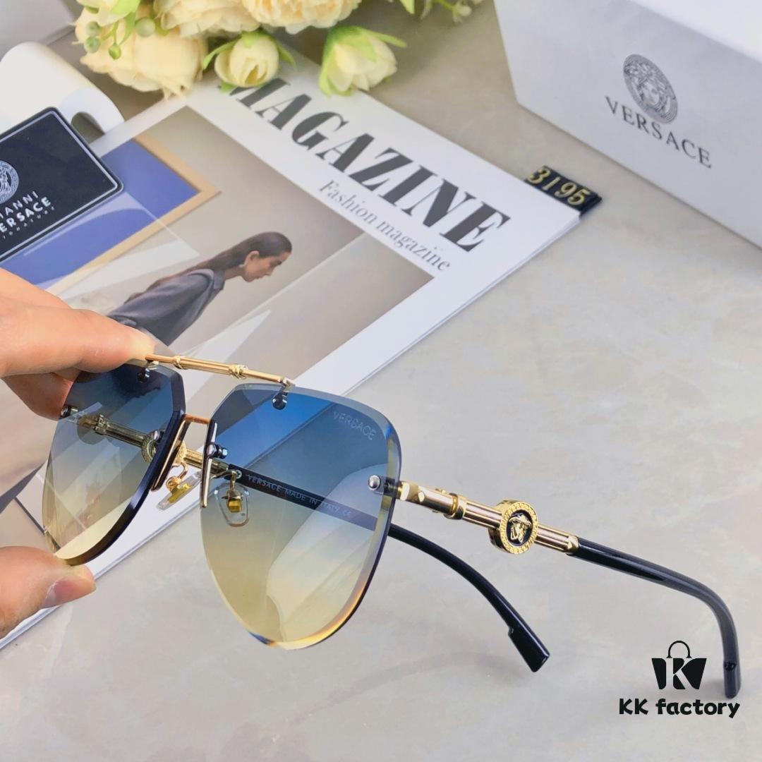 6931f8f13a89a121ed54a22d Versace 2025 New Arrival Classic Metal Frameless Men's Sunglasses, Fashionable UV-Protective Driving Shades