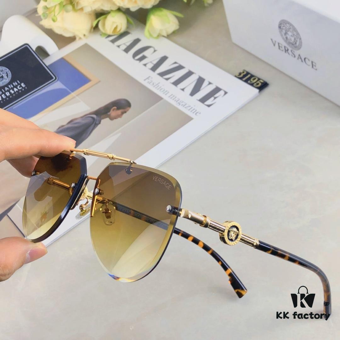 6931f8f13a89a121ed54a22e Versace 2025 New Arrival Classic Metal Frameless Men's Sunglasses, Fashionable UV-Protective Driving Shades