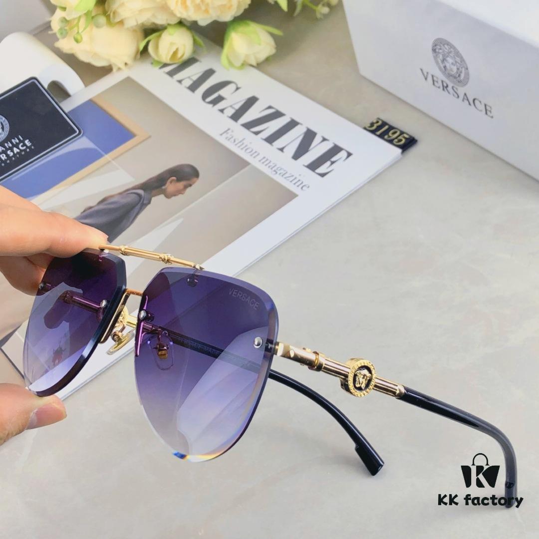 6931f8f13a89a121ed54a22f Versace 2025 New Arrival Classic Metal Frameless Men's Sunglasses, Fashionable UV-Protective Driving Shades