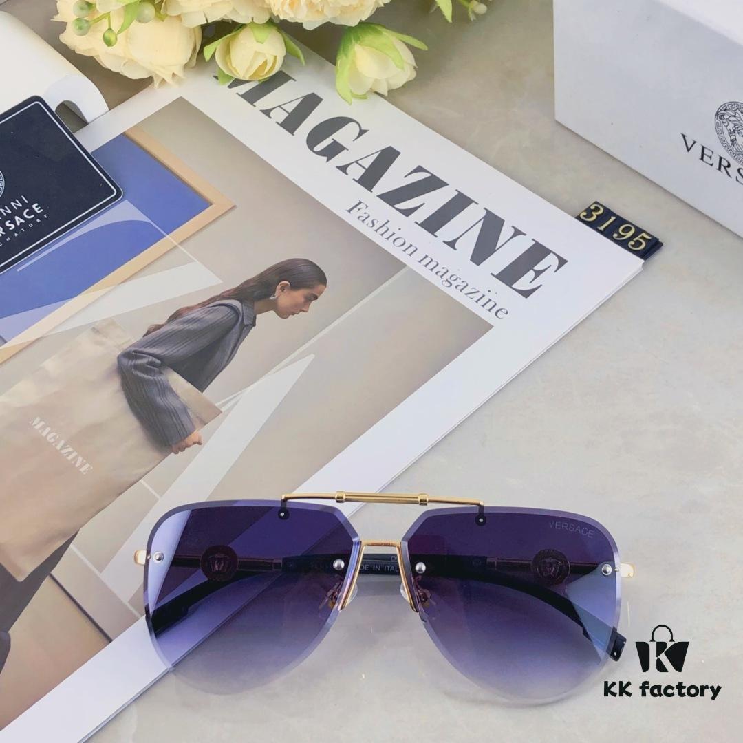6931f8f13a89a121ed54a230 Versace 2025 New Arrival Classic Metal Frameless Men's Sunglasses, Fashionable UV-Protective Driving Shades