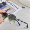 Versace European and American Style Double-Bridge Frameless Sunglasses, INS High-End Fashionable Influencer Street Snap Frog Sunglasses