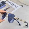 Versace European and American Style Double-Bridge Frameless Sunglasses, INS High-End Fashionable Influencer Street Snap Frog Sunglasses