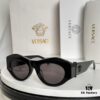 6931f90b3a89a121ed54a3aa VERSACE Elliptical Design Sunglasses with Golden Medusa Studs and Columnar Temples