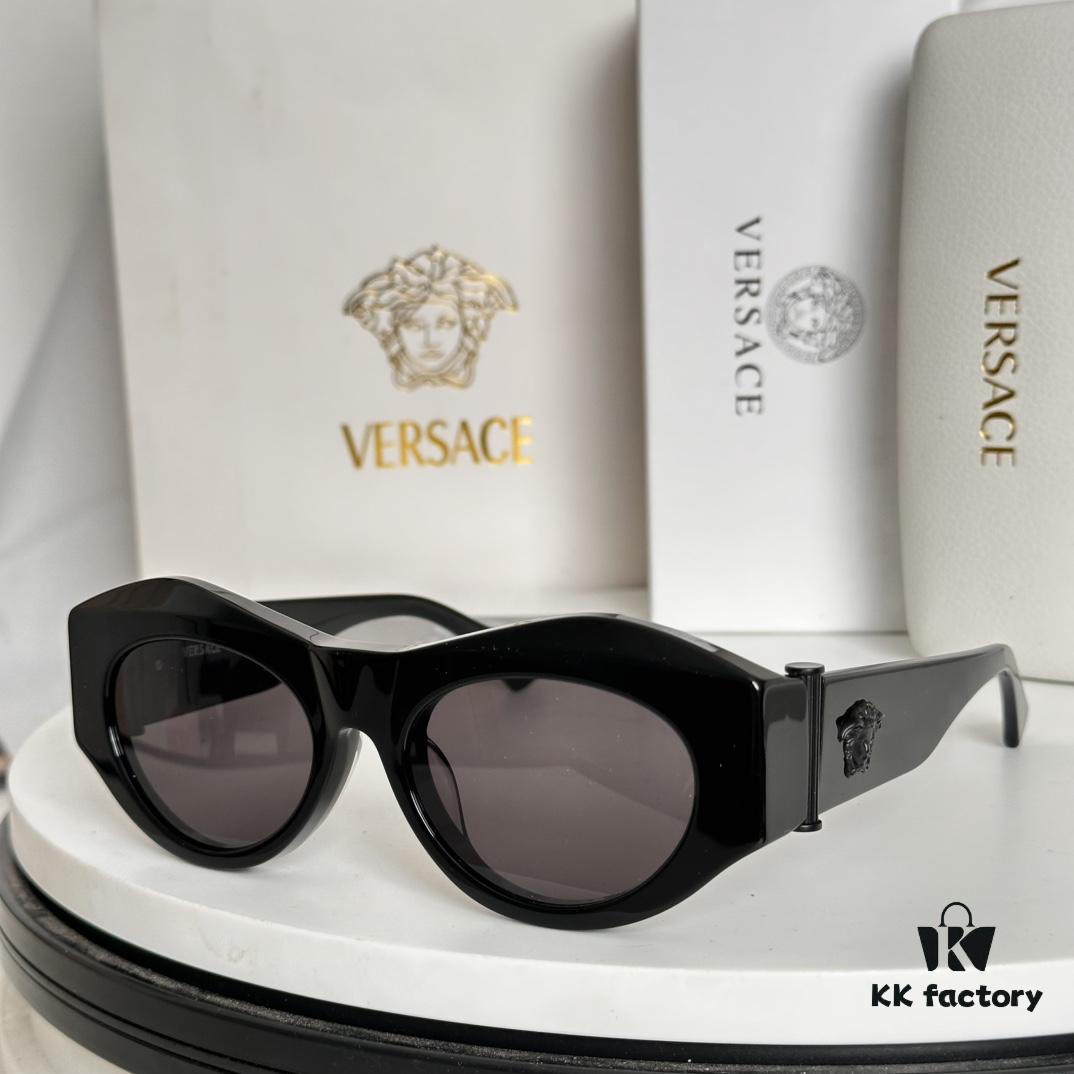 6931f90b3a89a121ed54a3aa VERSACE Elliptical Design Sunglasses with Golden Medusa Studs and Columnar Temples