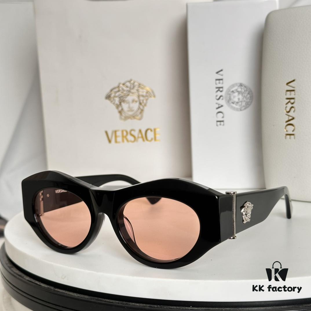 6931f90c3a89a121ed54a3ac VERSACE Elliptical Design Sunglasses with Golden Medusa Studs and Columnar Temples