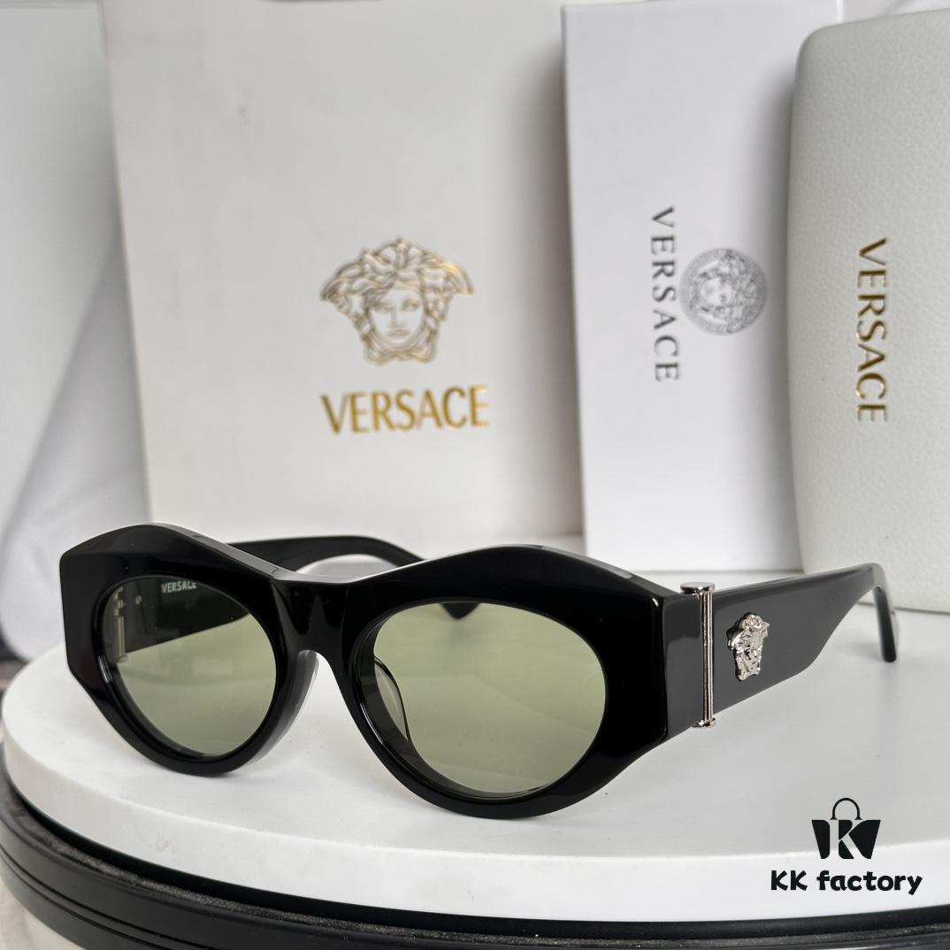 6931f90c3a89a121ed54a3af VERSACE Elliptical Design Sunglasses with Golden Medusa Studs and Columnar Temples