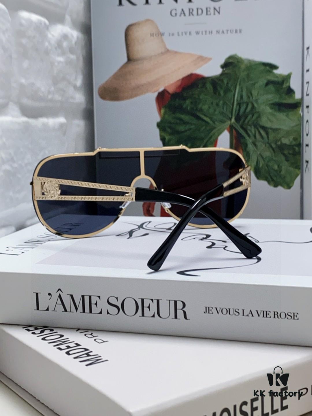6931f9143a89a121ed54a41f Versace 2024 New Trendy Oversized Letter Sunglasses for Women, UV-Protective One-Piece Logo Lens, Unisex Stylish Sunglasses