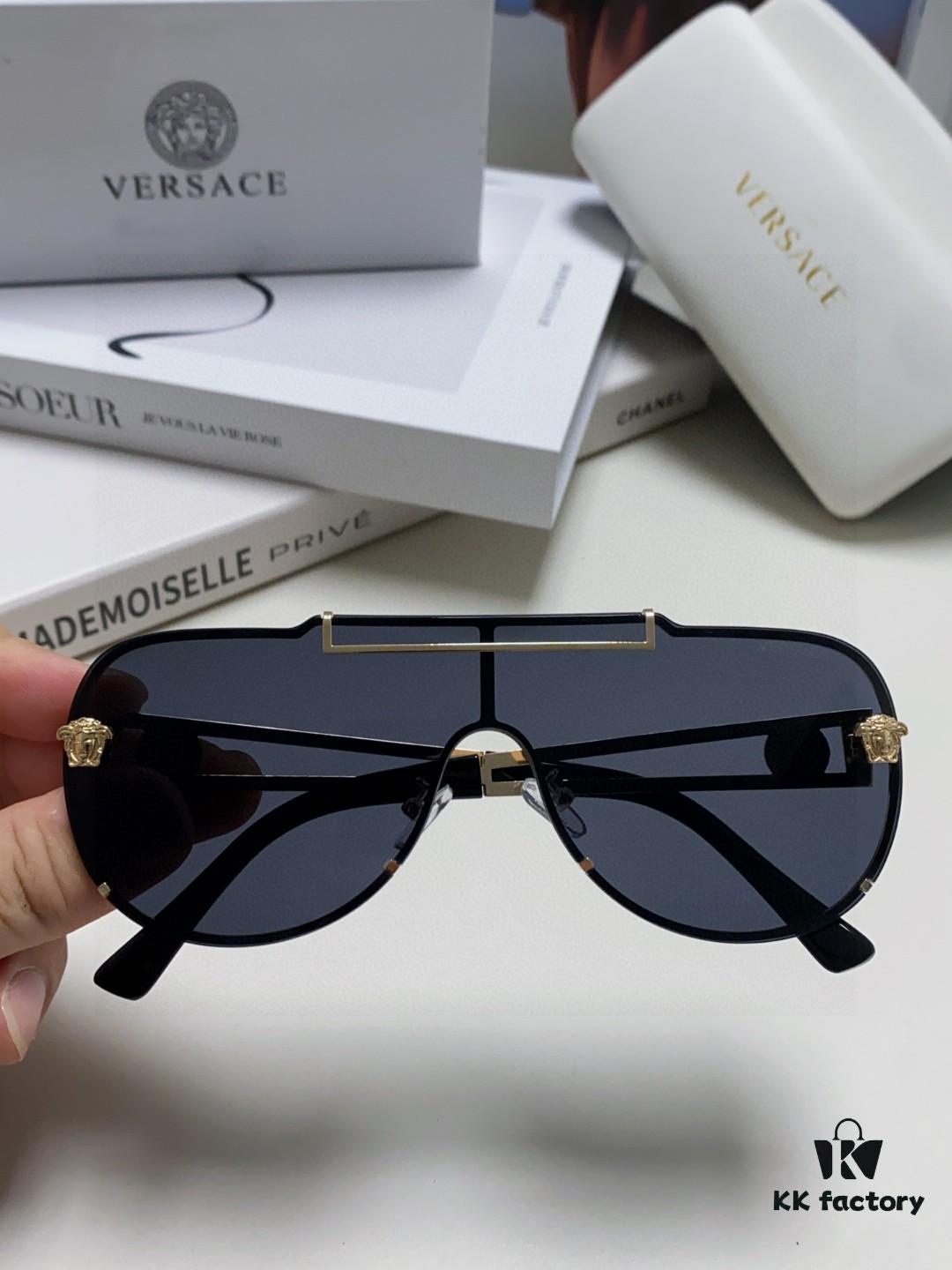 6931f9143a89a121ed54a420 Versace 2024 New Trendy Oversized Letter Sunglasses for Women, UV-Protective One-Piece Logo Lens, Unisex Stylish Sunglasses