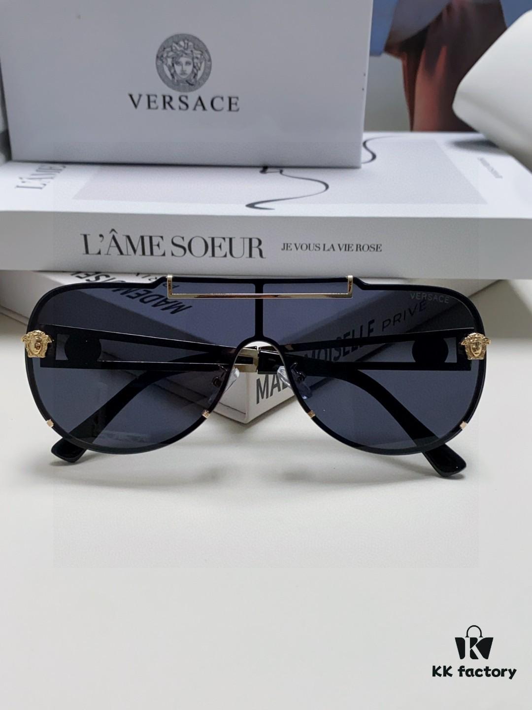 6931f9143a89a121ed54a422 Versace 2024 New Trendy Oversized Letter Sunglasses for Women, UV-Protective One-Piece Logo Lens, Unisex Stylish Sunglasses