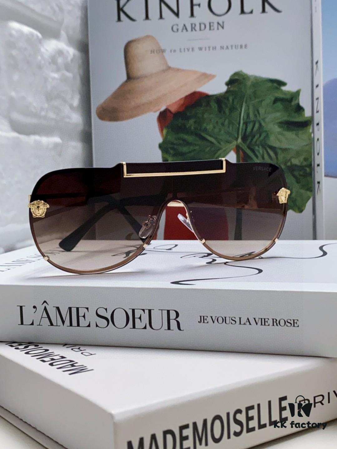 6931f9143a89a121ed54a427 Versace 2024 New Fashion Oversized Letter Sunglasses for Women, UV-Protective One-Piece Tinted Lenses, Unisex Stylish Sun Glasses