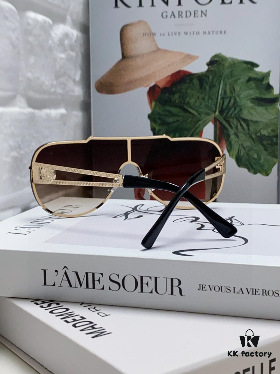 6931f9143a89a121ed54a428 Versace 2024 New Fashion Oversized Letter Sunglasses for Women, UV-Protective One-Piece Tinted Lenses, Unisex Stylish Sun Glasses