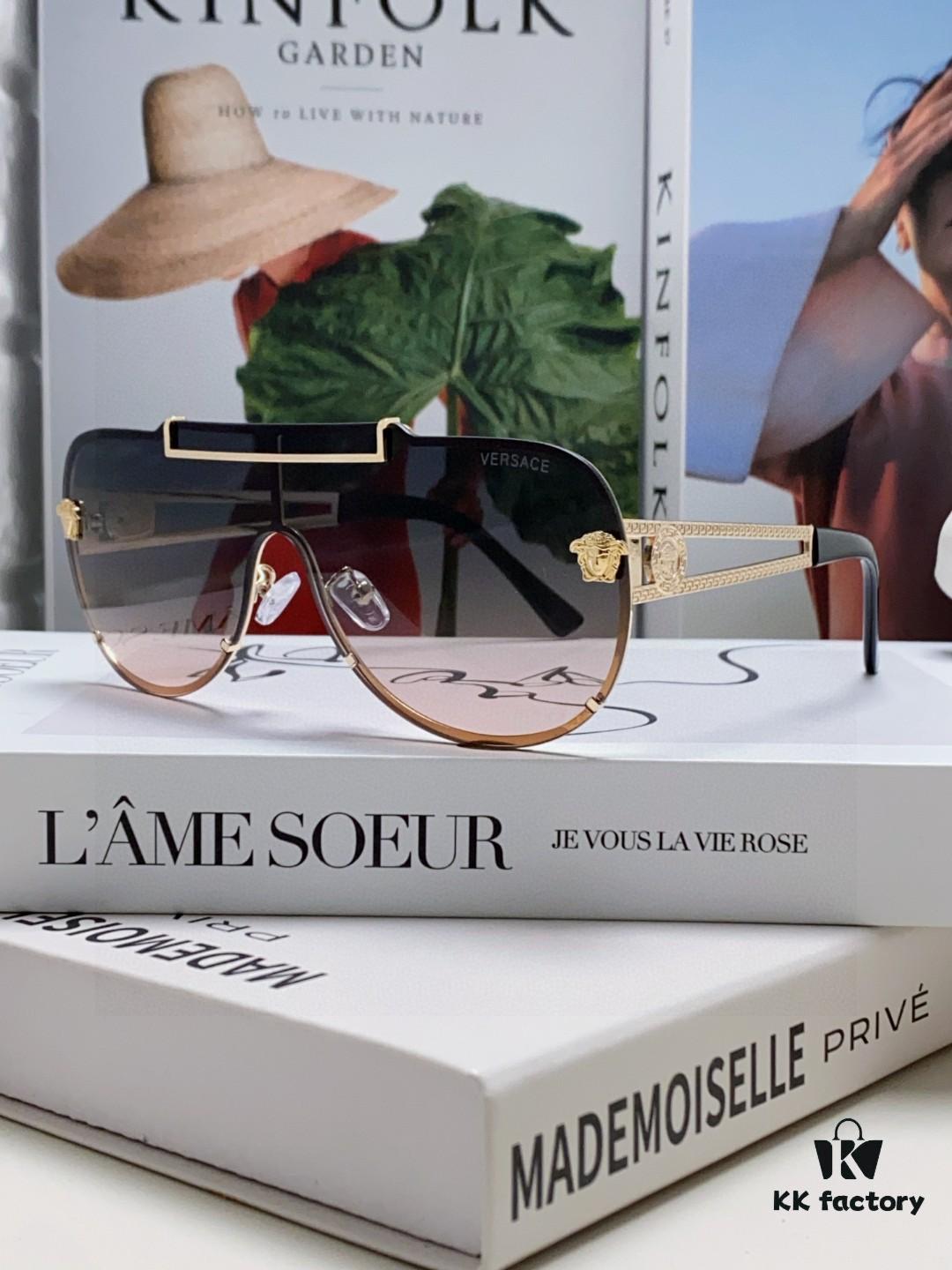 6931f9153a89a121ed54a42f Versace 2024 New Fashion Oversized Letter Sunglasses for Women, UV-Protective One-Piece Tinted Lenses, Unisex Stylish Sun Glasses