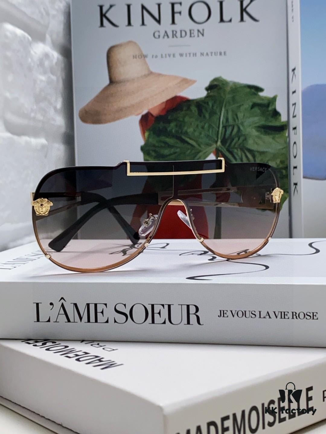 6931f9153a89a121ed54a430 Versace 2024 New Fashion Oversized Letter Sunglasses for Women, UV-Protective One-Piece Tinted Lenses, Unisex Stylish Sun Glasses