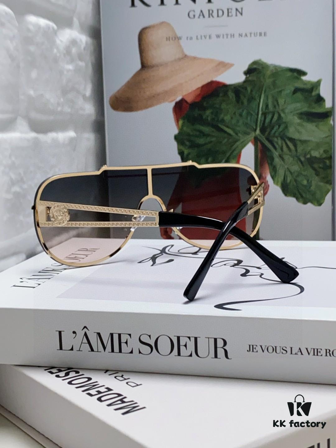 6931f9153a89a121ed54a431 Versace 2024 New Fashion Oversized Letter Sunglasses for Women, UV-Protective One-Piece Tinted Lenses, Unisex Stylish Sun Glasses