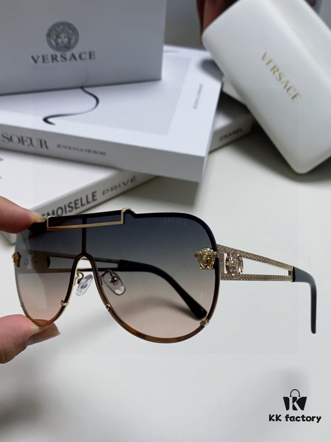 6931f9153a89a121ed54a434 Versace 2024 New Fashion Oversized Letter Sunglasses for Women, UV-Protective One-Piece Tinted Lenses, Unisex Stylish Sun Glasses