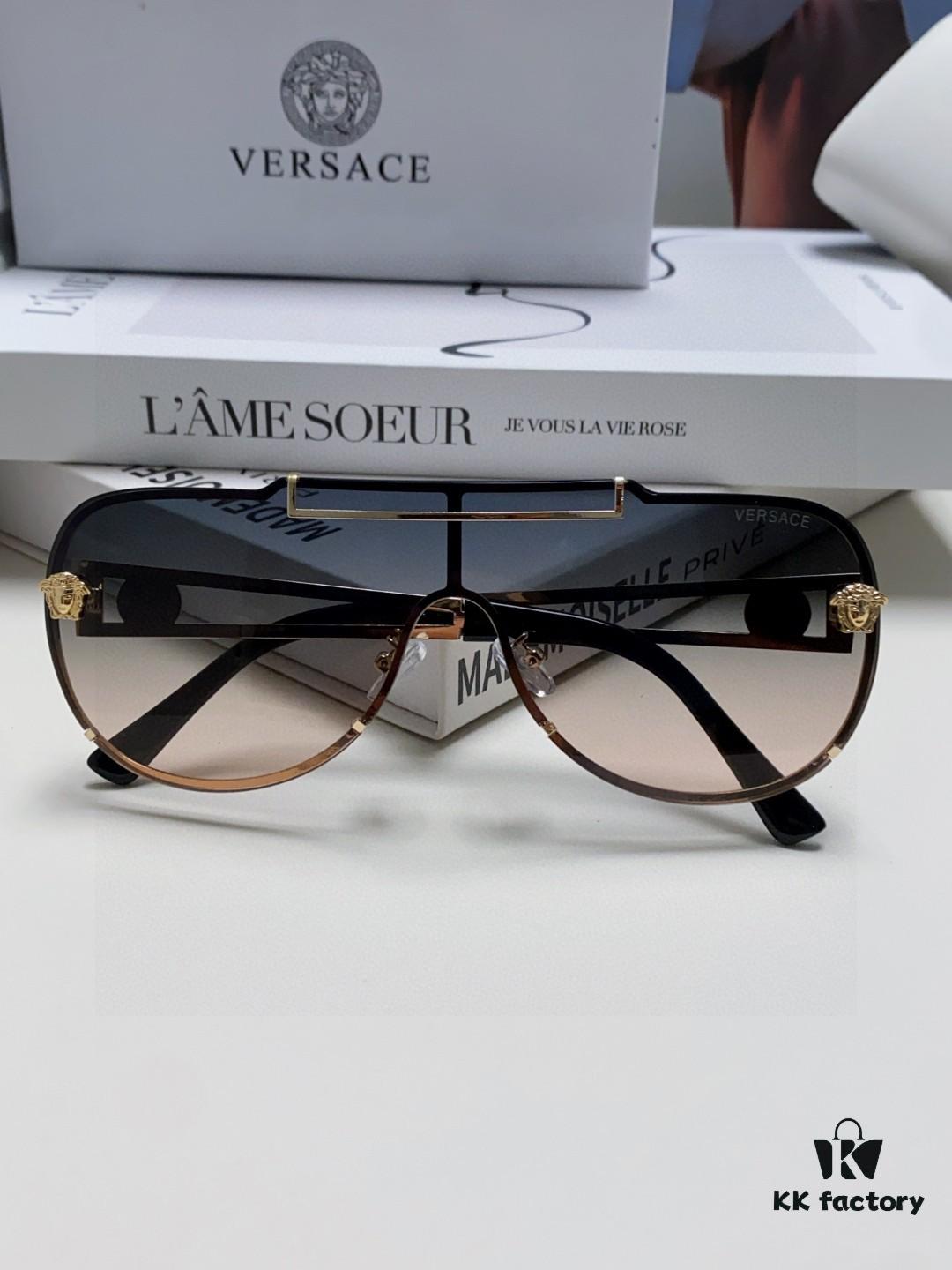 6931f9153a89a121ed54a435 Versace 2024 New Fashion Oversized Letter Sunglasses for Women, UV-Protective One-Piece Tinted Lenses, Unisex Stylish Sun Glasses