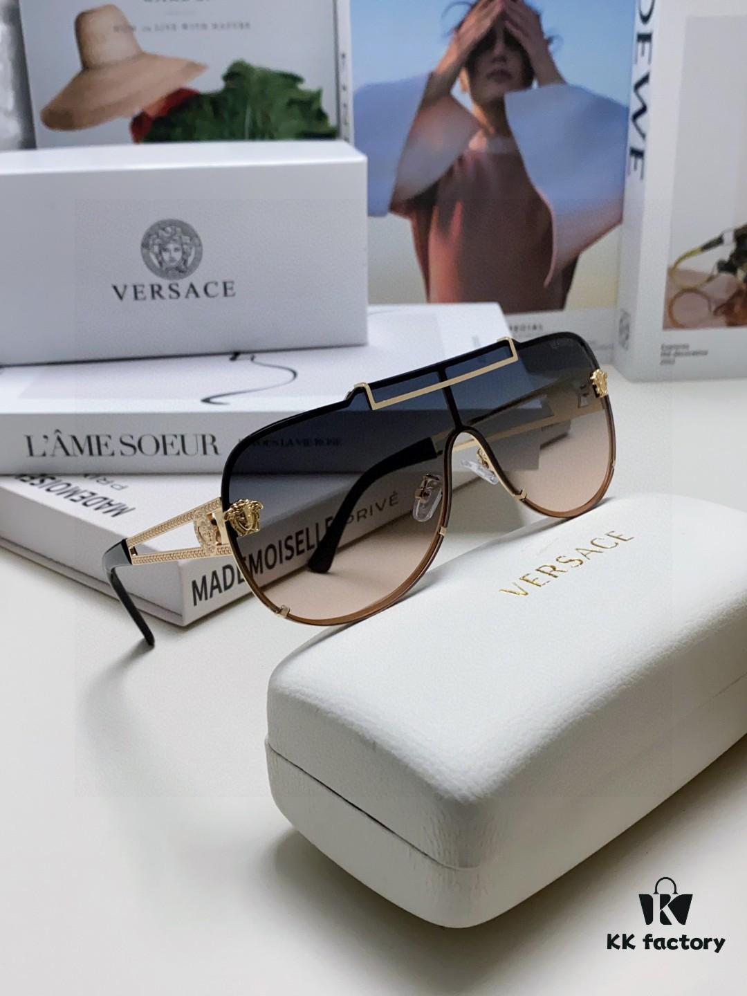 6931f9153a89a121ed54a436 Versace 2024 New Fashion Oversized Letter Sunglasses for Women, UV-Protective One-Piece Tinted Lenses, Unisex Stylish Sun Glasses