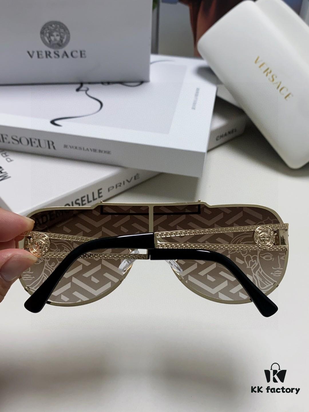 6931f9163a89a121ed54a43d Versace 2024 New Fashion Oversized Letter Sunglasses for Women, UV-Protective One-Piece Tinted Lenses, Unisex Stylish Sun Glasses