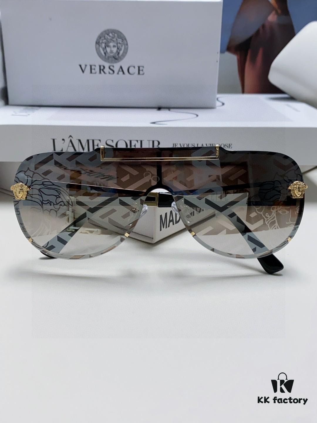 6931f9163a89a121ed54a43f Versace 2024 New Fashion Oversized Letter Sunglasses for Women, UV-Protective One-Piece Tinted Lenses, Unisex Stylish Sun Glasses