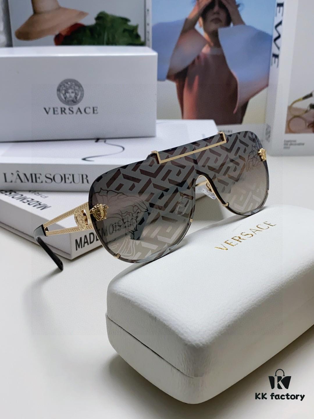 6931f9163a89a121ed54a440 Versace 2024 New Fashion Oversized Letter Sunglasses for Women, UV-Protective One-Piece Tinted Lenses, Unisex Stylish Sun Glasses